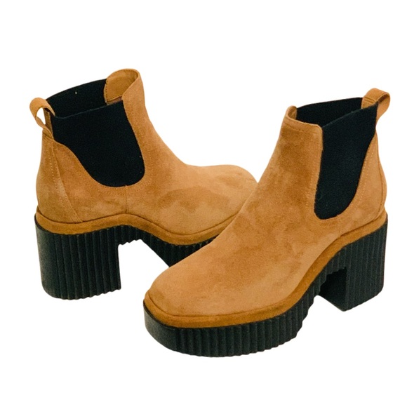 Gianni Bini Ryker Suede Lug Sole Platform Booties Dillard's Size 8.5 - Picture 1 of 12